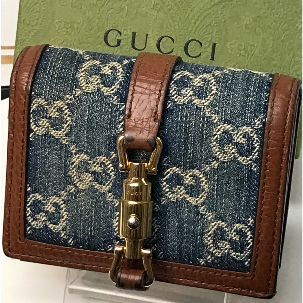 ‼️SOLD‼️GUCCI Jackie 1961 Denim Compact Card Wallet 😍🔥 - Picture 10 of 17